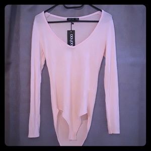 Boohoo bodysuit blush